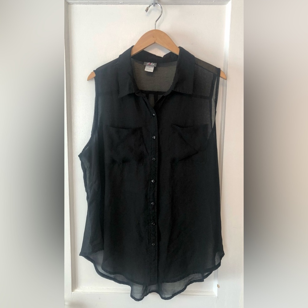 Dots Elegant Black Blouse 3X